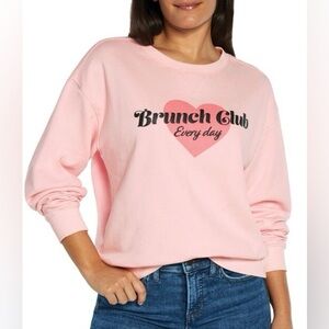 Wildfox Light Pink Heart Graphic Sweatshirt